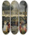 Triptych art skateboard deck of Louis De Caullery Elegant In The Park Of A Classic Palace by Louis de Caullery (1580-1621)