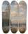 Triptych art skateboard deck of Christoffer Wilhelm Eckersberg A View Towards The Swedish Coast From The Ramparts Of Kronborg Castle by Christoffer Wilhelm Eckersberg (1783-1853)