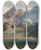 Triptych art skateboard deck of Aleksander Mroczkowski Zielony Staw Green Lake At The Foot Of Mounts Kocielec I Winica by Aleksander Mroczkowski (1850-1927)