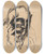 Triptych art skateboard deck of Jn Novk Two Heads Of Old Men by Jan Novak (1921-1944)
