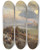 Triptych art skateboard deck of Oswald Achenbach Via Cassia Bei Rom by Oswald Achenbach (1827-1905)