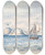 Triptych art skateboard deck of Charles Hamilton Smith View West Of Lout Harbour Spitzberger by Charles Hamilton Smith (1776-1859)