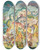 Triptych art skateboard deck of Oskar Laske Die Verzauberte Insel Sturm by Oskar Laske (1874-1951)