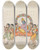 Triptych art skateboard deck of Gangaram Chintaman Tambat Vishnu Riding A Palanquin Composed Of Female Attendants by Gangaram Chintaman Tambat