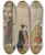 Triptych art skateboard deck of Katsukawa Shunsh Interior Scene by Katsukawa Shunsho (1726-1792)