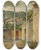 Triptych art skateboard deck of Curt Agthe View Of The Town Of Cassa On Riviera Di Levante by Curt Agthe (1862-1943)