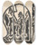 Triptych art skateboard deck of Jn Novk Missionaries Ii by Jan Novak (1921-1944)