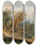 Triptych art skateboard deck of Dominik Schufried A Mountainous Landscape With A Traveller On A Wooden Bridge by Dominik Schufried (1810-1877)