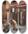 Triptych art skateboard deck of Jeanlon Grme Prayers In The Mosque by Jean-Lon Grme (1824-1904)