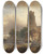 Triptych art skateboard deck of Elias Pieter Van Bommel Ansicht Von Dordrecht Mit Der Grote Kerk by Elias Pieter Van Bommel (1819-1890)