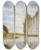Triptych art skateboard deck of Homer Dodge Martin View On The Seine Harp Of The Winds_2 by Homer Dodge Martin (1836-1897)