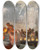 Triptych art skateboard deck of Gaston La Touche The Joyous Festival by Gaston La Touche (1854-1913)