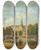 Triptych art skateboard deck of Bartholomeus Johannes Van Hove A View Of Sint Bavokerk Church Grote Kerk In Haarlem by Bartholomeus Johannes Van Hove (1790-1880)