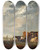 Triptych art skateboard deck of Aelbert Cuyp Cattle Near The Maas With Dordrecht In The Distance by Aelbert Cuyp (1620-1691)
