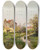 Triptych art skateboard deck of Eugne Galienlaloue Rural Scene In The Barbizon Suburbs by Eugene Galien Laloue (1854-1941)