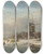 Triptych art skateboard deck of Lodewijk Johannes Kleijn A Winter Landscape by Lodewijk Johannes Kleijn (1817-1897)