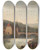 Triptych art skateboard deck of Jens Juel The Bridge And The Waterfall At Dornach Switzerland by Jens Juel (1745-1802)