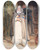 Triptych art skateboard deck of John Frederick Lewis Asking For Alms by John Frederick Lewis (1805-1876)