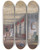 Triptych art skateboard deck of Joseph Nash The Cartoon Gallery Knole Kent by Joseph Nash (1808-1878)