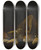 Triptych art skateboard deck of Abraham Van Calraet Seashells In A Purple Tapestry by Abraham Van Calraet (1642-1722)