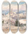 Triptych art skateboard deck of Charles Hamilton Smith The Monastery Of The Cartuja At Xeres by Charles Hamilton Smith (1776-1859)