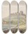 Triptych art skateboard deck of Sren L Lange Hammershus P Bornholm Set Fra Sydsiden by Soren L Lange (1760-1828)