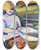 Triptych art skateboard deck of Henry Lyman Saen Child On Sofa by Henry Lyman Saen (1875-1918)