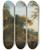 Triptych art skateboard deck of Adam Pynacker An Italianate Landscape With A Traveller On A Path By A Waterfall by Adam Pynacker (1615-1673)