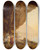 Triptych art skateboard deck of Joseph Wright Of Derby Grotto By The Seaside In The Kingdom Of Naples With Banditti Sunset by Joseph Wright Of Derby (1734-1797)