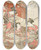 Triptych art skateboard deck of Katsukawa Shunsh Scene In A Brothel From A Mirror Of Beautiful Women Of The Green Houses Compared by Katsukawa Shunsho (1726-1792)