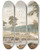 Triptych art skateboard deck of David Tulloch Gold Digging by David Tulloch (1829-1869)