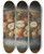 Triptych art skateboard deck of Osias Beert The Elder A Chinese Bowl With Apples Plumbs Grapes And Nuts by Osias Beert The Elder (1580-1624)