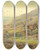Triptych art skateboard deck of Archibald Thorburn In The Highlands Red Stag Mobbed By A Pair Of Peregrines by Archibald Thorburn (1860-1935)