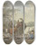 Triptych art skateboard deck of Aert Schouman Hirten Fahren Mit Einem Wagen Durchs Wasser Rechts Eine Hirtin Die Sich Die Fe Wscht Bei Einer Weien Kuh by Aert Schouman (1710-1792)