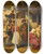 Triptych art skateboard deck of Johann Michael Wittmer Outside The Gates Of Smyrna by Johann Michael Wittmer (1802-1880)