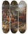 Triptych art skateboard deck of Robert Beyer Ausgelassene Rast Bei Der Wanderung Der Studenten by Robert Beyer (1828-1891)