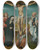 Triptych art skateboard deck of Cornelis Engebrechtsz Christ On The Cross With Mary John Mary Magdalene And Sts Cecilia And Barbara Left And Peter Francis And Jerome Right by Cornelis Engebrechtsz (1461-1527)
