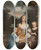 Triptych art skateboard deck of Sir Peter Lely The Carnarvon Family by Sir Peter Lely (1618-1680)