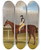 Triptych art skateboard deck of John Frederick Herring Snr The Hon E Petres Rowton With W Scott Up And Trainer At Doncaster by John Frederick Herring Snr (1795-1865)