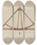 Triptych art skateboard deck of Ethel Dougan Road Level by Ethel Dougan