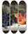 Triptych art skateboard deck of Emilie Preyer Still Life Of Fruits With Grapes Peaches And Nuts On A Marble Pedestal by Emilie Preyer (1849-1930)