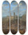 Triptych art skateboard deck of Franz De Paula Ferg Jahrmarkt Mit Tempel Und Maibaum by Franz de Paula Ferg (1689-1740)