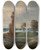 Triptych art skateboard deck of Franciszek Smuglewicz Birai In Lithuania With The Ruins Of The Radziwi Castle by Franciszek Smuglewicz (1745-1807)