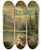 Triptych art skateboard deck of Anton Pick View Of The Grundlsee With The Backenstein In The Background by Anton Pick (1840-1905)