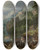 Triptych art skateboard deck of Frederik Van Valckenborch Mountain Landscape With Travelers At A Well by Frederik Van Valckenborch (1566-1623)