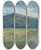 Triptych art skateboard deck of Ernst Schiess Plain With Bare Mountain by Ernst Schiess (1872-1919)