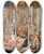 Triptych art skateboard deck of Johann Georg Platzer Fountain Scene In Front Of A Palace by Johann Georg Platzer (1704-1761)