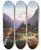 Triptych art skateboard deck of Joseph Heicke Idylle Auf Der Alm Mit Blick Auf Den Dachsteingletscher by Joseph Heicke (1811-1861)