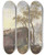 Triptych art skateboard deck of Maria Dorothea Wagner Landschaft Mit Einem Wasserfall Ber Den Ein Steg Fhrt Links Treibt Ein Bauer Zwei Khe Zu Tal Im Hintergrund Eine Ruine by Maria Dorothea Wagner