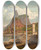 Triptych art skateboard deck of Joseph Lee Rio De Janeiro Mont Corcovado And Botafago Bay by Joseph Lee (1828-1880)